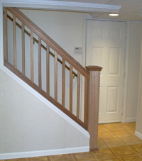 Renovated basement staircase in Wilbraham