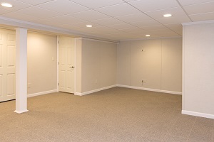 A complete finished basement system in a Easthampton home