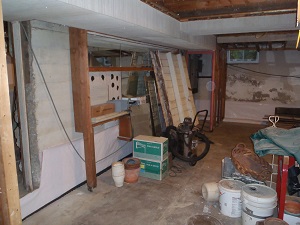 Wet basement before TBF